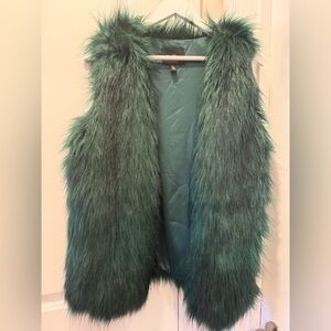 Jessica Simpson Green Faux Fur Vest